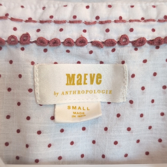 💮 Maeve by Anthropologie Peasant Embroidered Riley Tunic Blouse - Picture 7 of 9